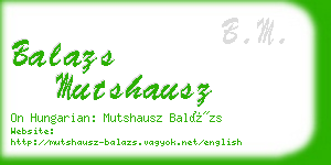 balazs mutshausz business card